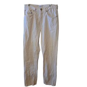 Agolde Button Fly Lana Jeans 27 Womens White Straight Leg High Rise Classic